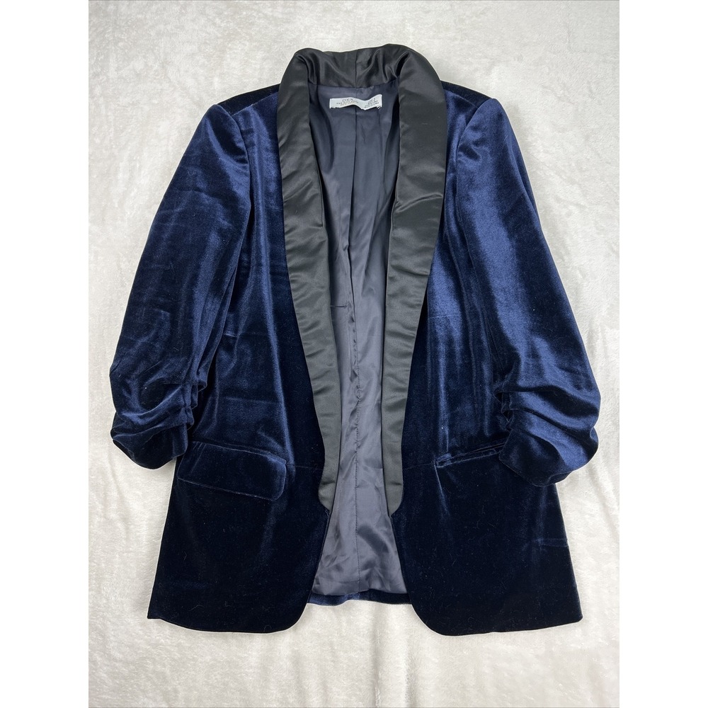 Dex The Suit Shop Women's Velvet Tuxedo Blazer Size S Navy Blue